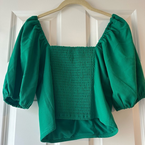 Abercrombie & Fitch green sweetheart top - Picture 2 of 3
